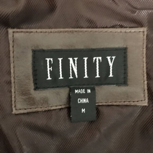 Finity Womens Brown Leather Short Bomber Jacket Size M - Picture 4 of 9